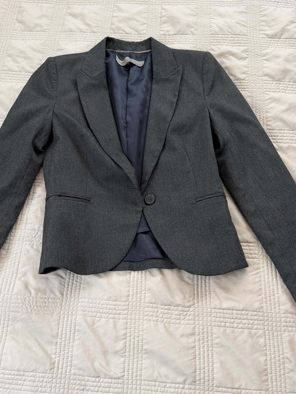 Zara Dark Gray Single-Button Women's Blazer
